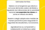 Thumbnail for the post titled: Suspensión de Clases por Emergencia en la Zona Costera del Biobío